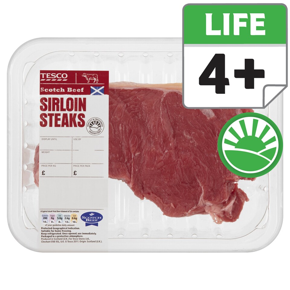 TESCO SCOTTISH FRESH BEEF 12 SIRLOIN STKS Tesco Groceries