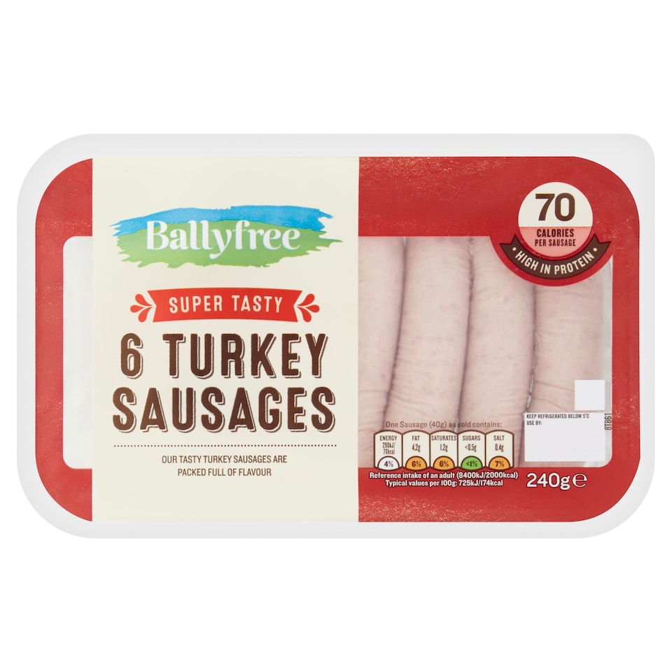Ballyfree Turkey Sausages 240G