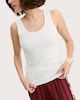 image 1 of F&F Cotton Rich Ribbed Scoop Neck Vest in Cream