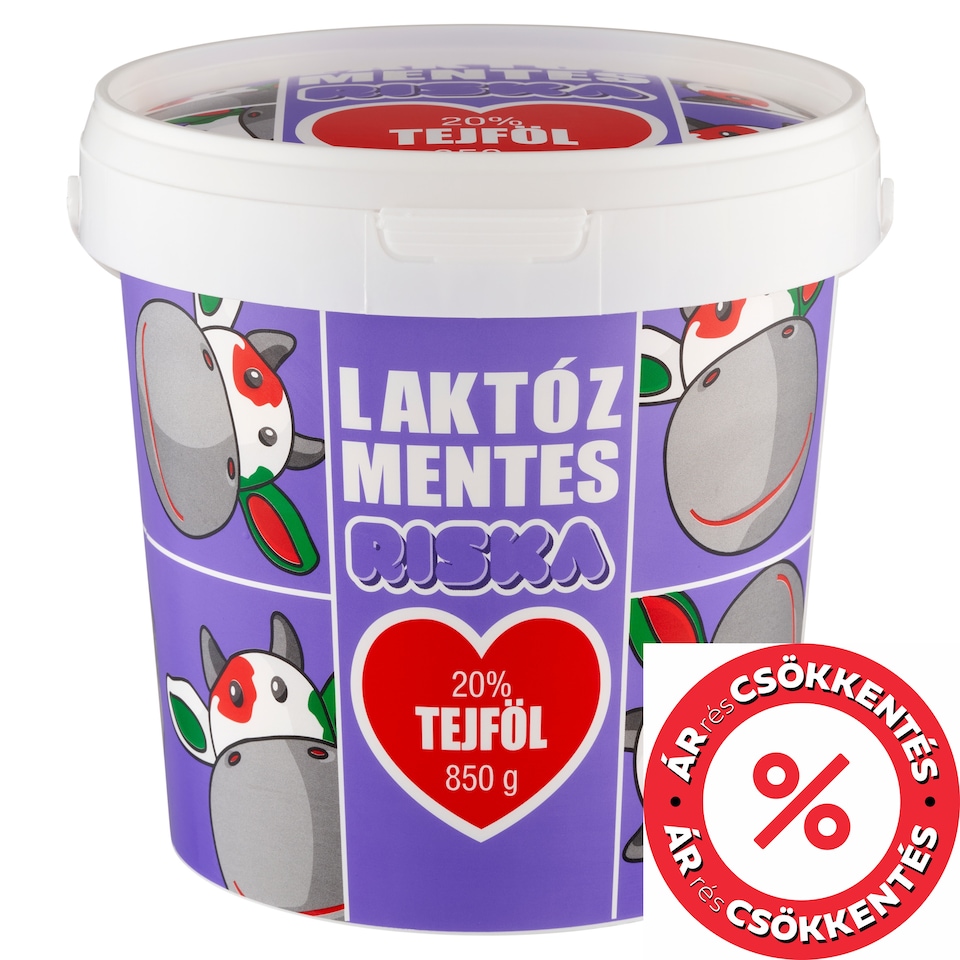 Riska laktózmentes tejföl 20% 850 g