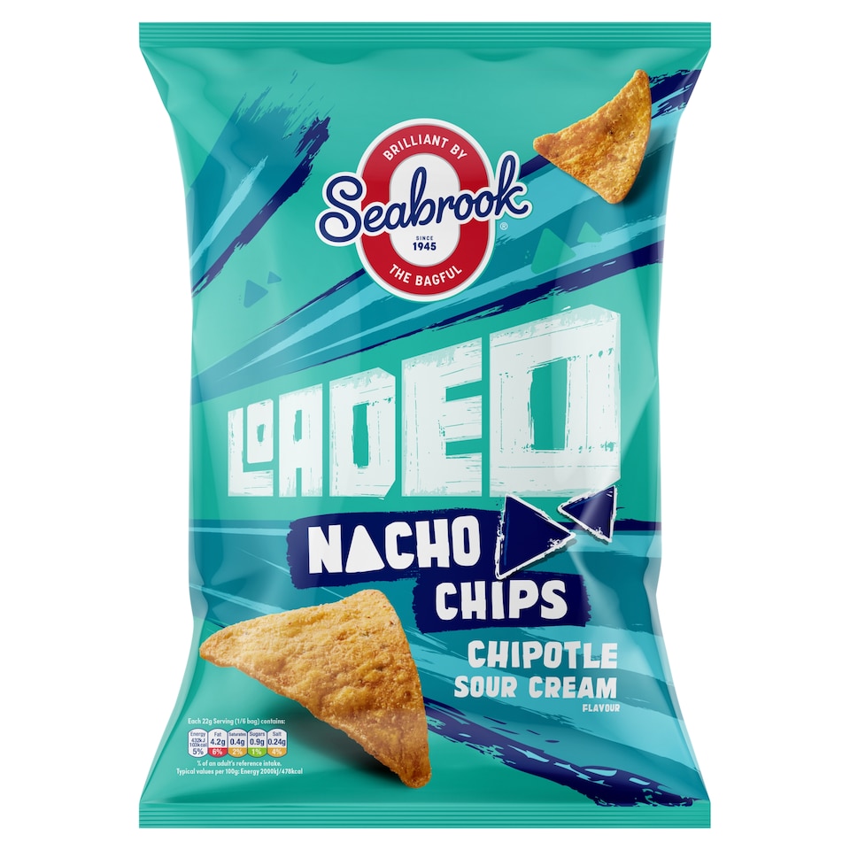 Seabrook Loaded Nacho Chips - Chipotle Sour Cream Flavour 130g