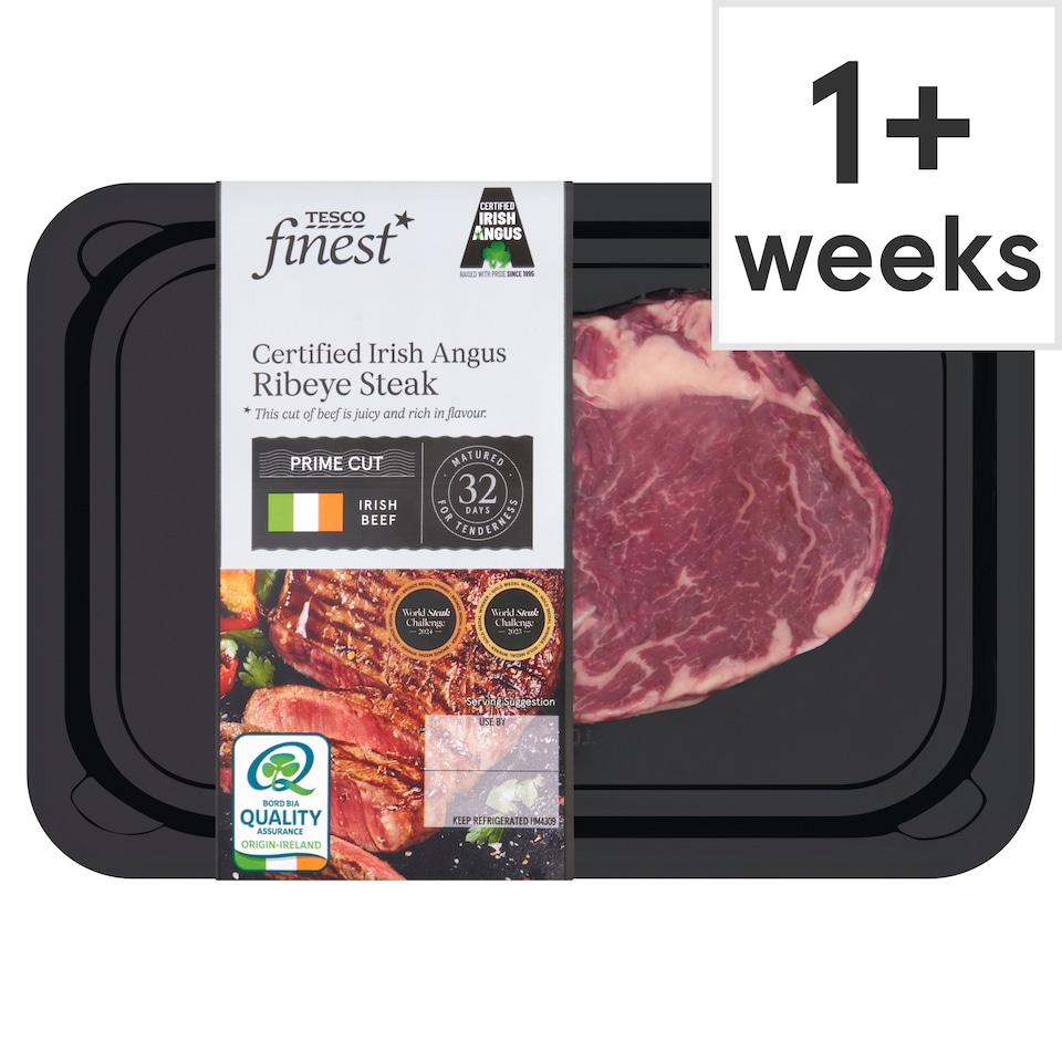 Tesco Finest Certified Irish Angus Ribeye Steak 227g