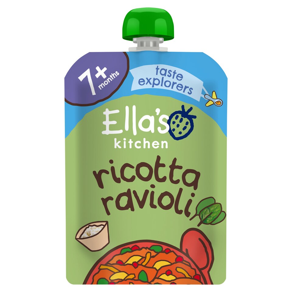 Ella's Kitchen Organic Spinach and Ricotta Pasta Baby Pouch 7+ Months 130g 