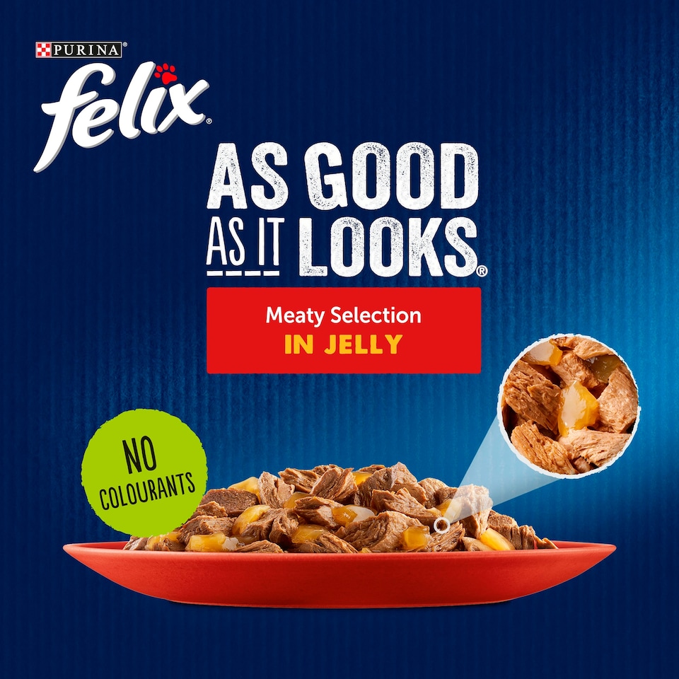 image 1 of Felix As Good As It Looks Cat Food Meat 12 X 100G