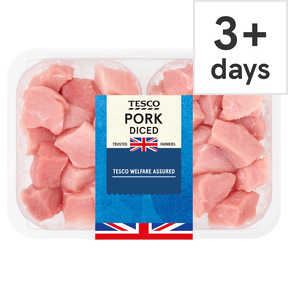 Tesco British Diced Pork 500G