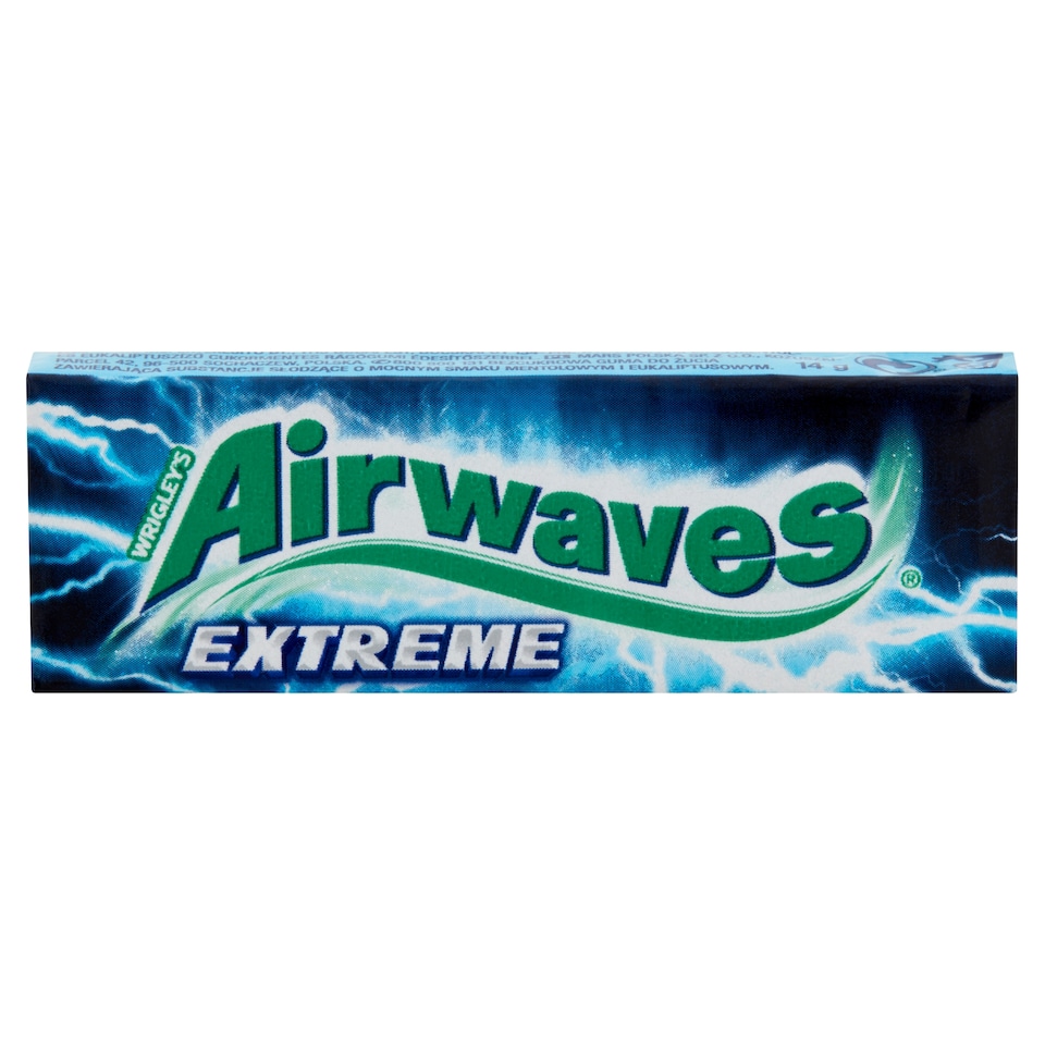 image 1 of Airwaves Extreme Strong Menthol and Eucalyptus-Flavoured Sugar-Free Chewing Gum with Sweeteners 14 g