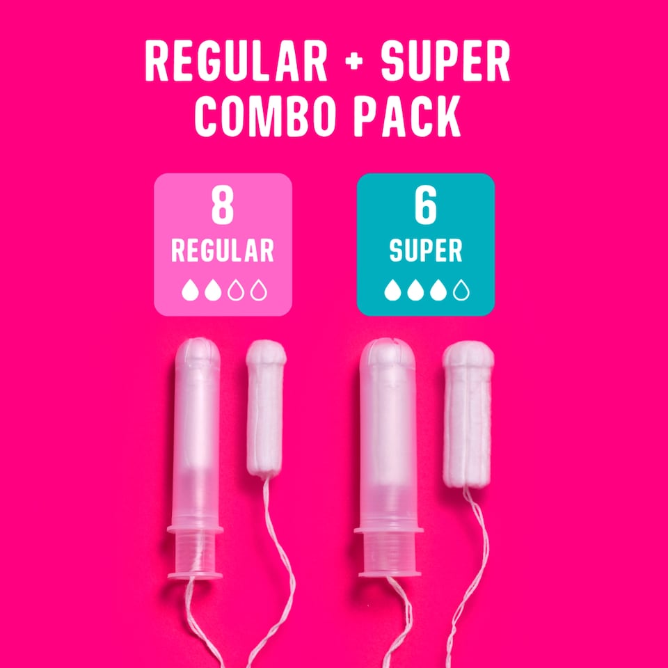 image 1 of Flo Organic Tampons 8 Regular & 6 Super Size