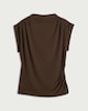 image 4 of F&F Draped Short Sleeved Top in Chocolate