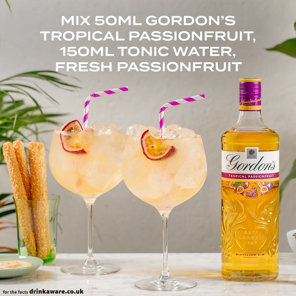 image 1 of Gordon's Tropical Passionfruit Gin Bottle 37.5% Vol 70Cl 