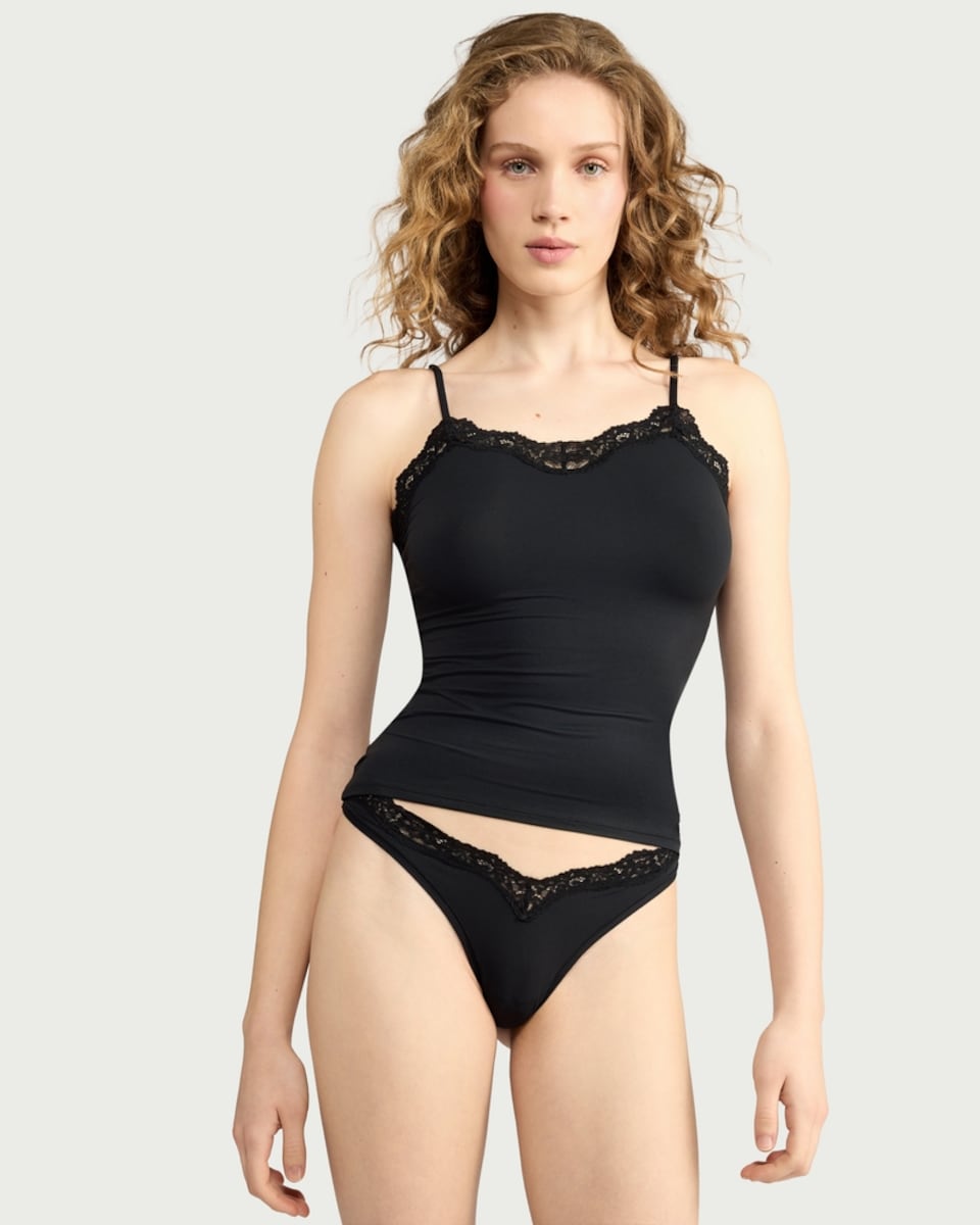 image 1 of F&F 2-Pack Contour Lace Trim Camisoles in Multi