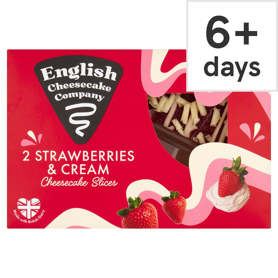 English Cheesecake Company 2 Strawberries & Cream Cheesecake Slices 180g