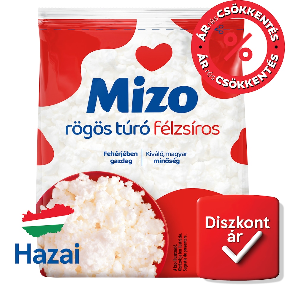 Mizo félzsíros rögös túró 450 g