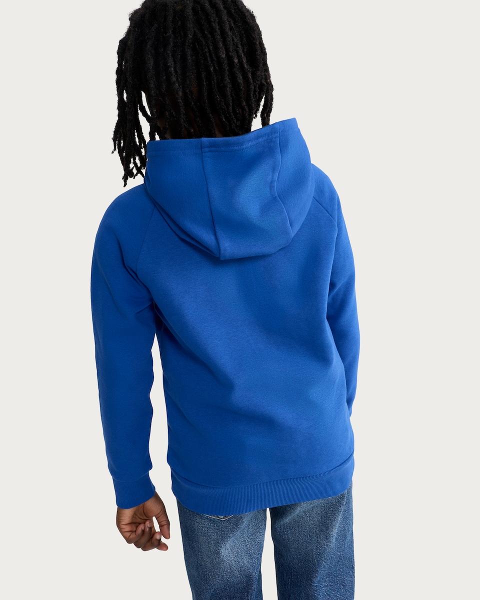 image 1 of Real Madrid Logo Cotton Rich Hoodie in Blue
