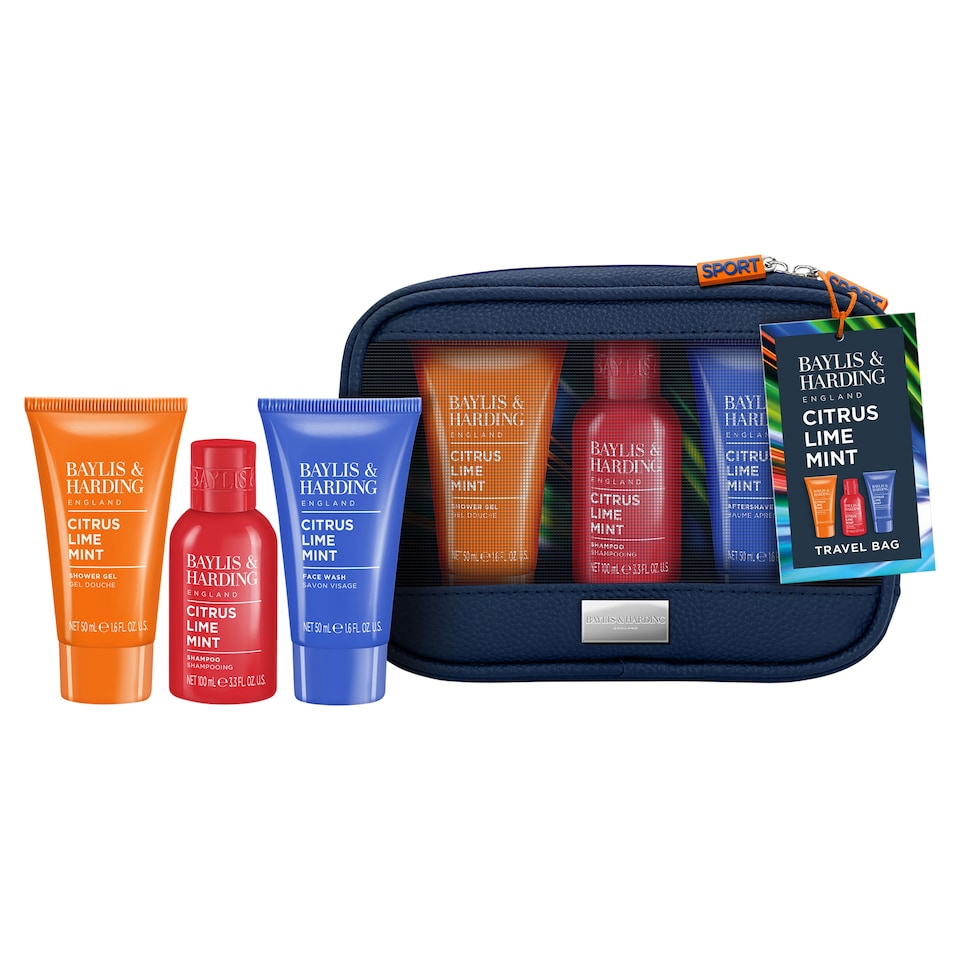 image 1 of Baylis & Harding Citrus, Lime & Mint Men's Travel Bag Gift Set