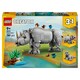 Obrázek 1 pro produkt LEGO Creator 3 v 1 31171 Divoká zvířata: Majestátní nosorožec s ptáčky