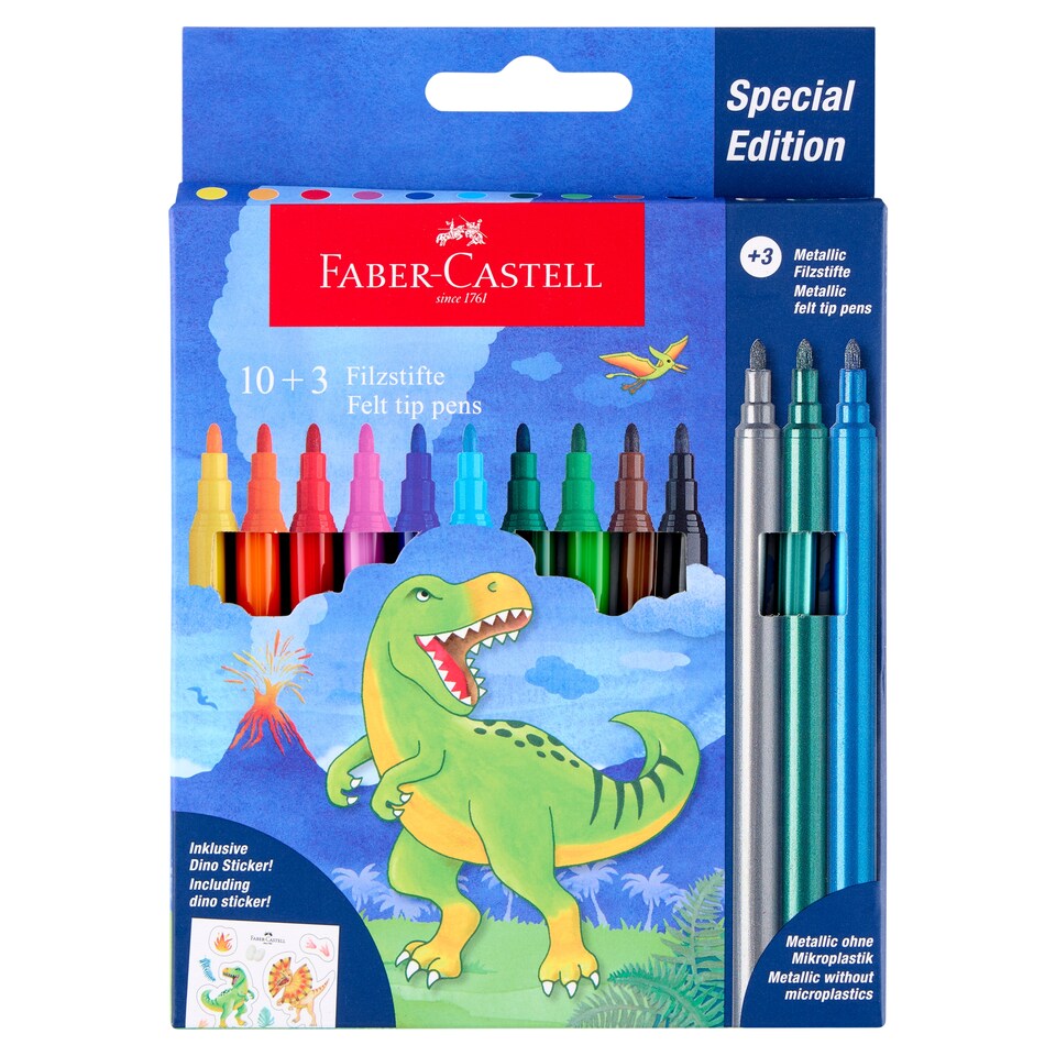 Faber-Castell Special-Edition Metallic Felt Tip Pens 10 + 3 pcs