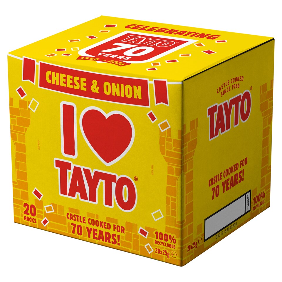 Tayto Cheese and Onion Crisps 20x25g