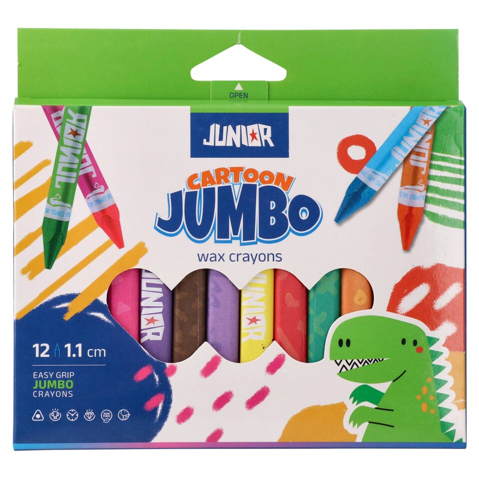 Junior Cartoon Jumbo háromszögletű zsírkréta 12 db