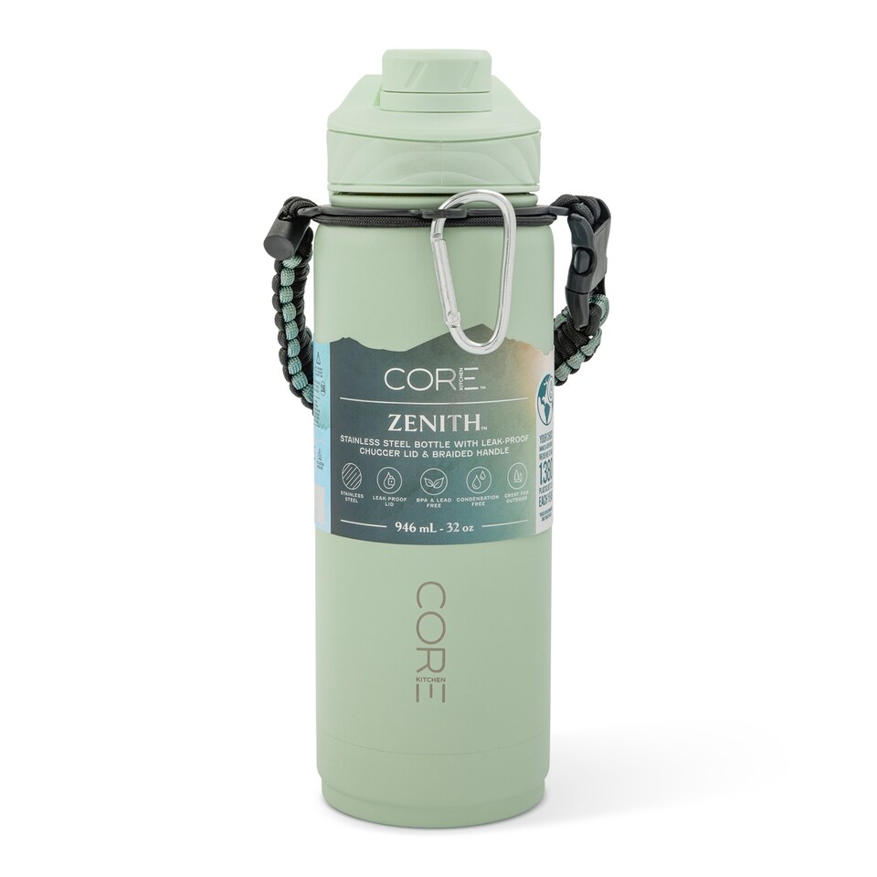 image 1 of Core Kitchen Sage Zenith Paracord Handle Chugger Water Bottle 946ML