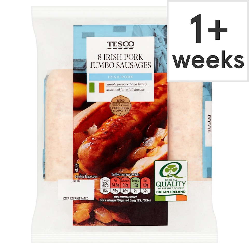 Tesco Irishjumbo Pork Sausages 454G