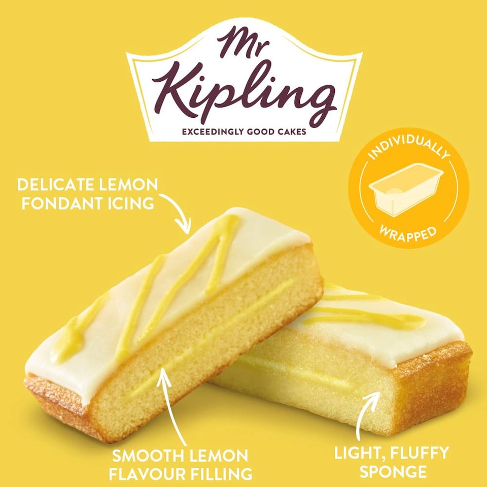 image 1 of Mr Kipling Lemon Cake Slices 8 Pack
