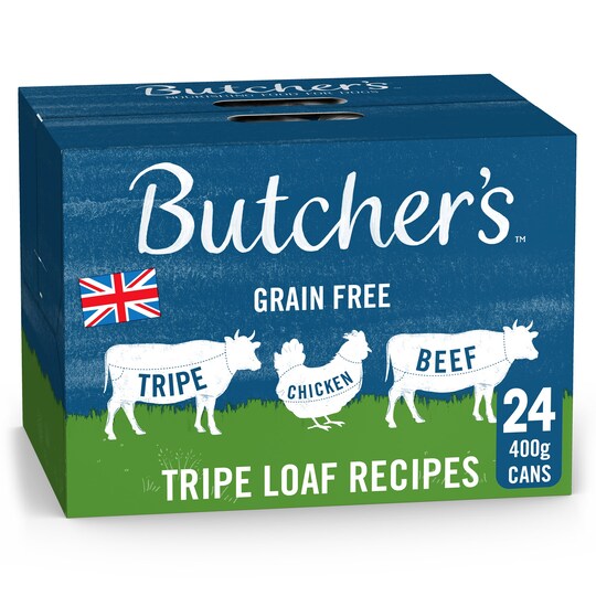 Butcher's Tripe Loaf Recipes Dog Cans 24 X 400G Tesco Groceries
