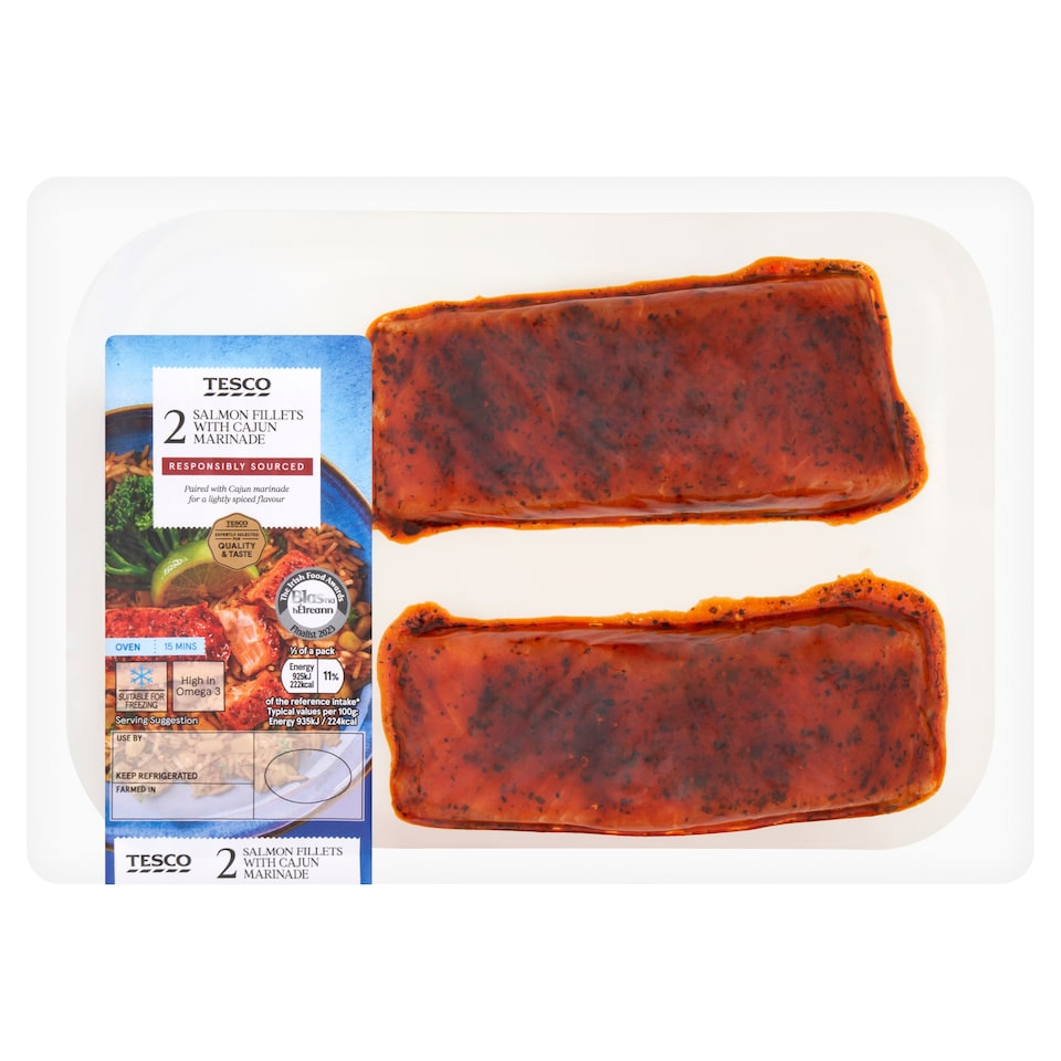 Tesco Salmon Fillets With Cajun Marinade 220G