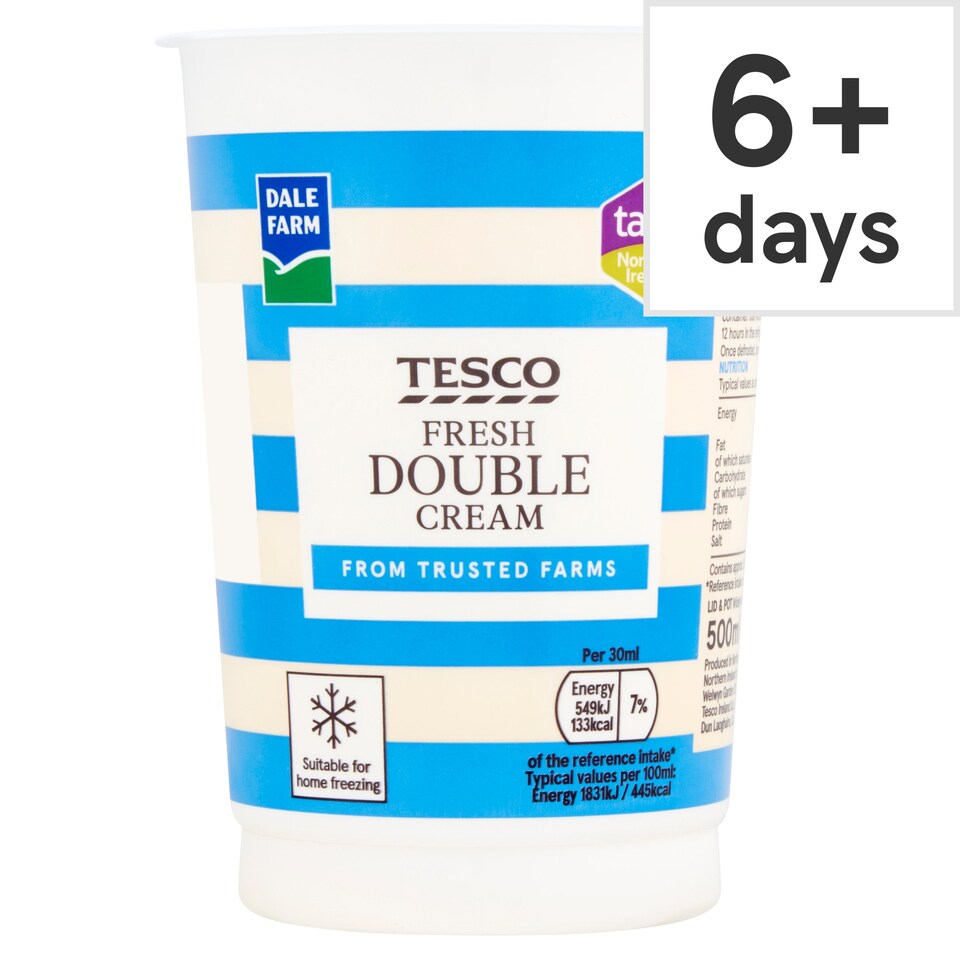 Tesco Fresh Double Cream 500Ml Tesco Groceries