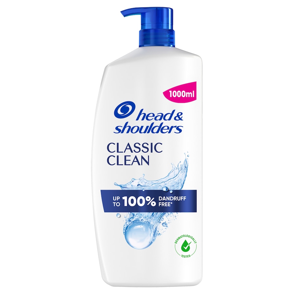 Obrázek 1 pro produkt Head & Shoulders Classic Clean Šampon Proti Lupům, 1000ml, Pumpička. Proti Lupům, Mastnotě a Svědění