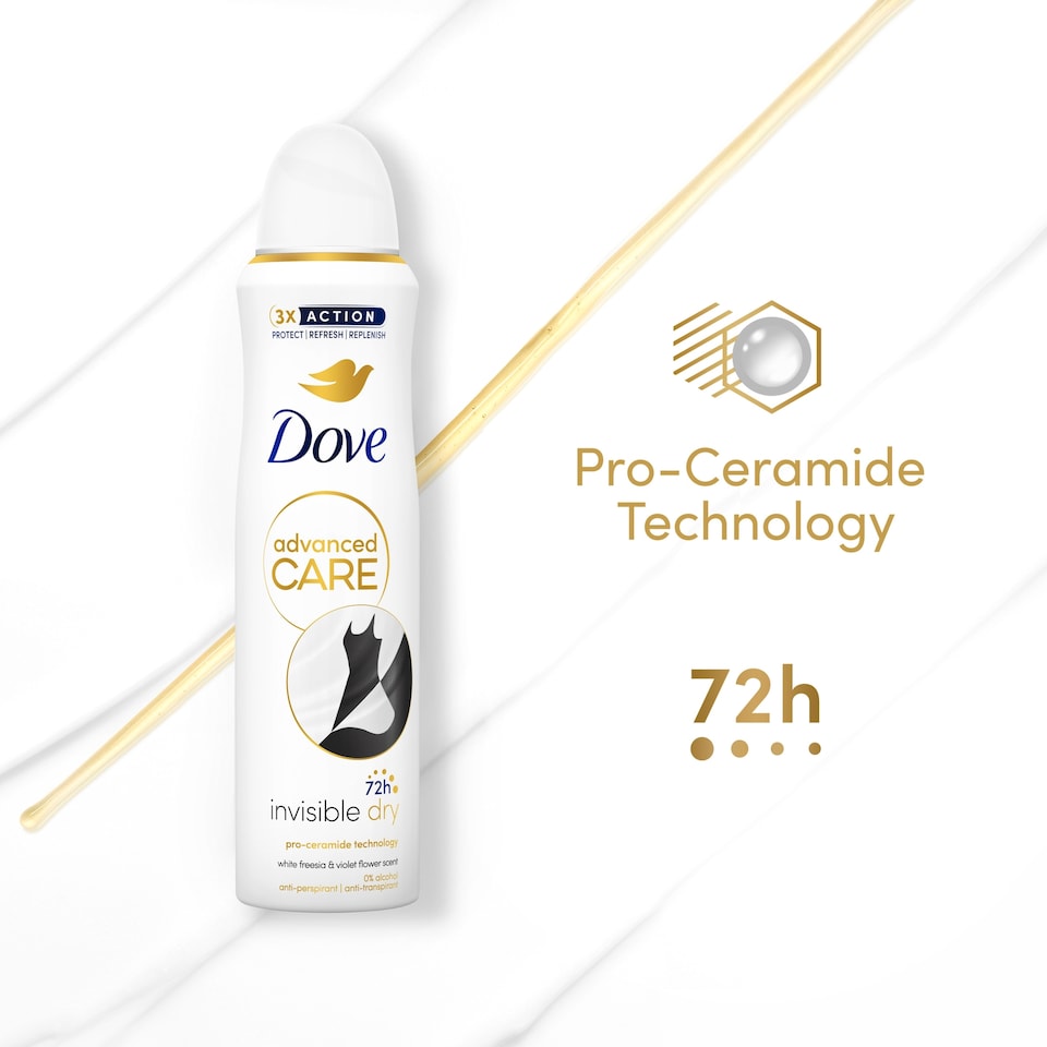 image 1 of Dove Advanced Care Invisible Dry 72h Antiperspirant Deodorant 150ml
