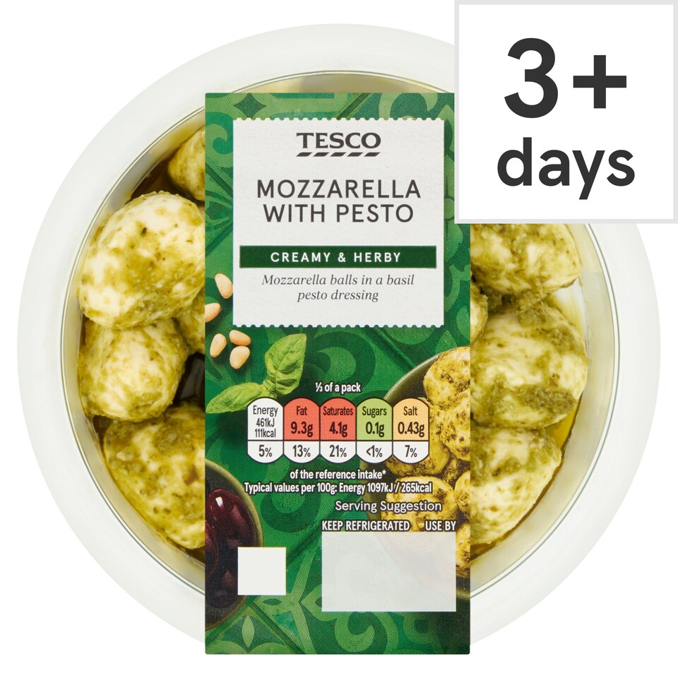Tesco Mozzarella With Pesto 125G