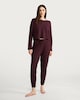 image 1 of F&F Waffle Henley Long Sleeved Pyjama Set in Purple