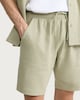 image 2 of F&F Cotton Rich Textured Drawstring Shorts in Green