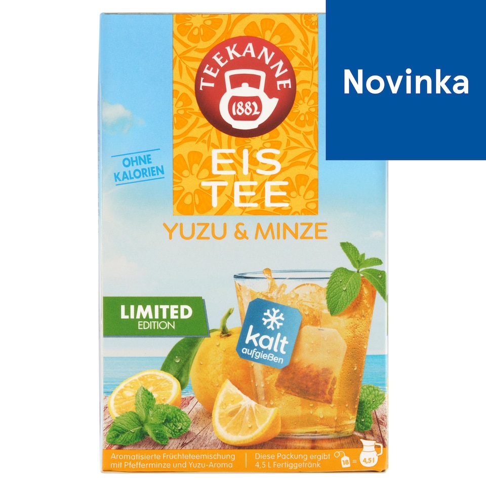 image 1 of Teekanne Eistee Fruit-Herbal Tea with Mint and Yuzu Aroma 18 x 2.5 g (45 g)