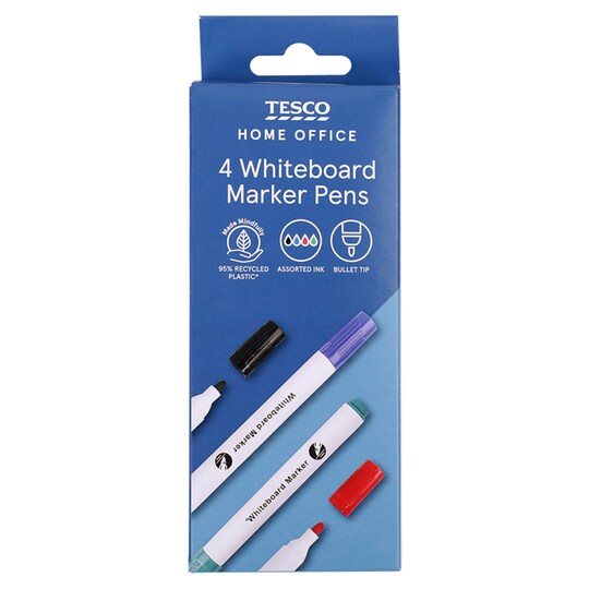 Tesco Whiteboard Markers Asstd 4 Pack Millimetre Tesco Groceries