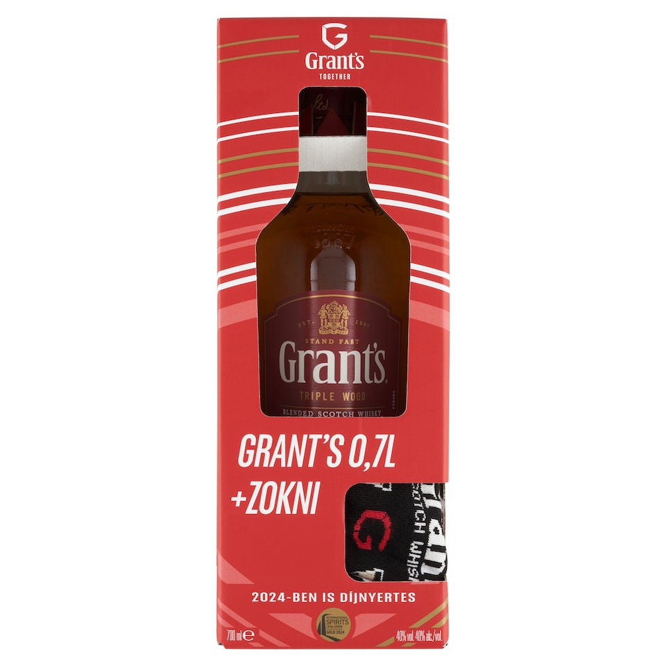 Grant's kevert skót whisky 40% 0,7 l + zokni