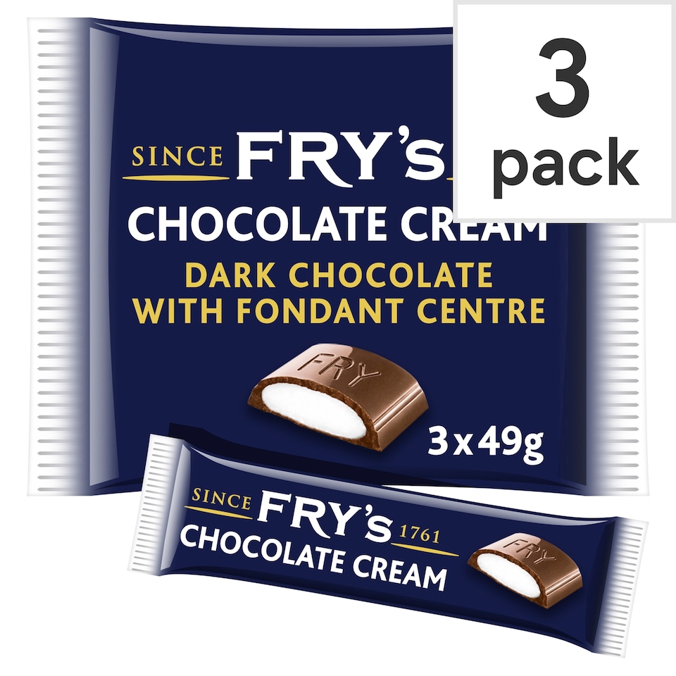 Fry's Chocolate Cream Chocolate Bar 3 Pack Multipack 147g