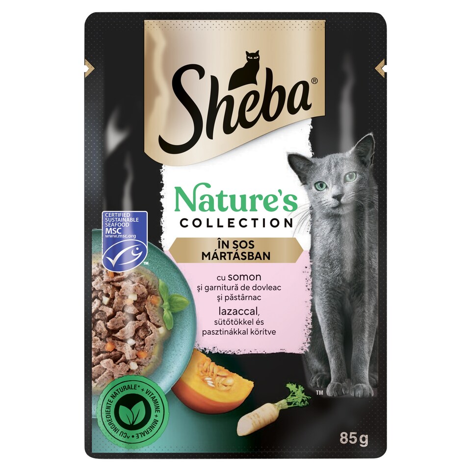 Sheba Nature's Collection Complete Wet Food for Adult Cats with Salmon in Sauce 85 g