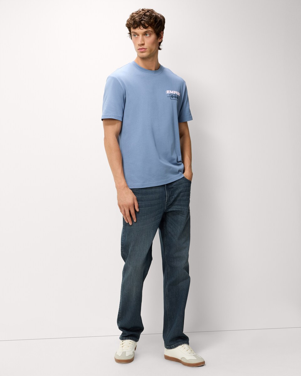 image 1 of F&F Pure Cotton Printed T-Shirt in Blue