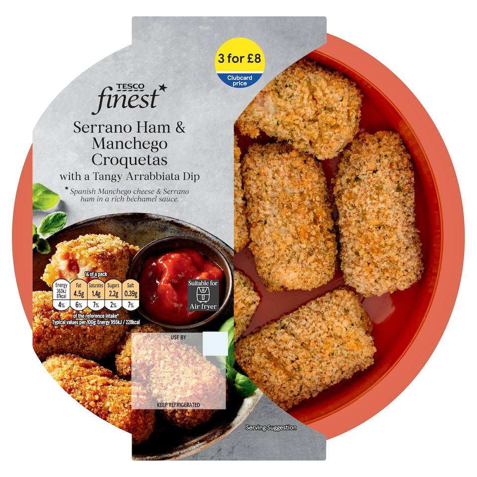 image 1 of  Tesco Finest Serrano Ham & Manchego Croquetas 240g
