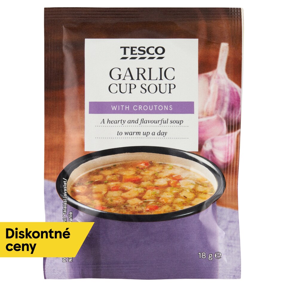 Tesco Garlic Cup Soup with Croutons 18 g
