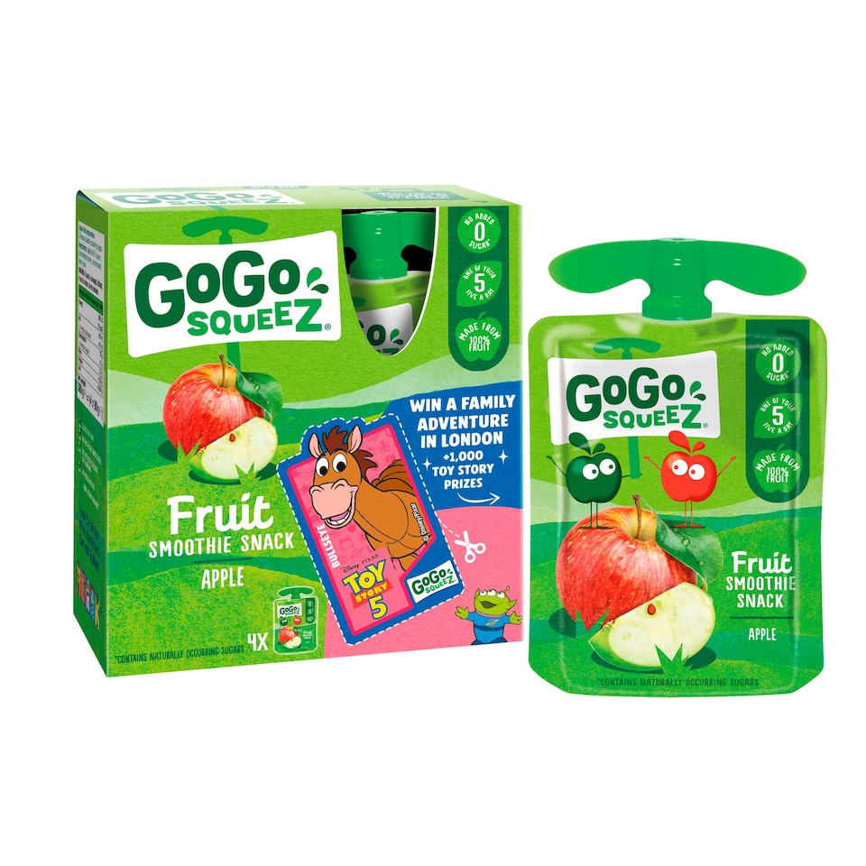 image 1 of GoGo squeeZ Fruit Smoothie Snack Apple 4X90g