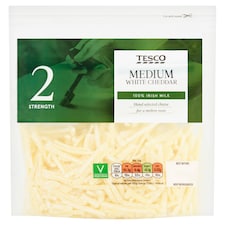 Tesco Medium White Grated Cheddar Cheese 250g