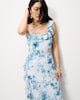 image 4 of F&F Floral Ruffle Sleeved Midi Dress in Multi Blue