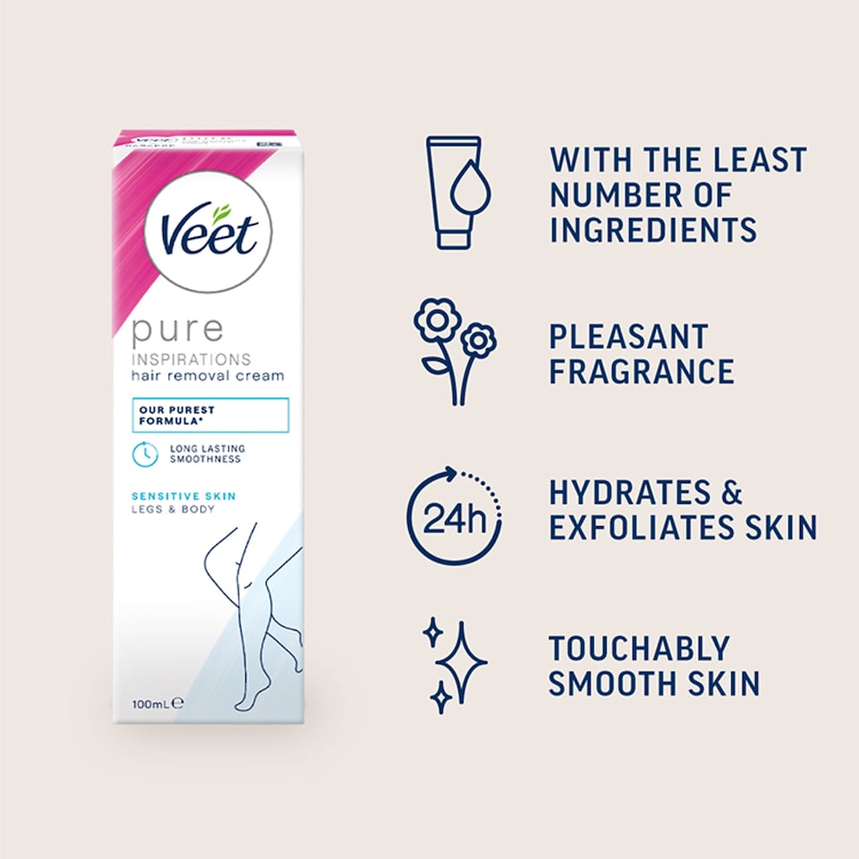 image 1 of Veet Pure Hair Removal Cream Legs & Body Sensitive 100ml