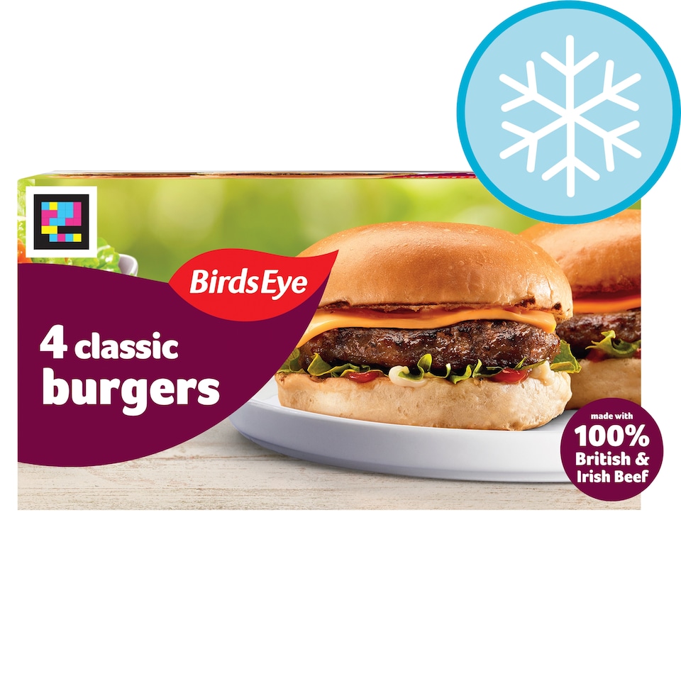 Birds Eye Classic 4 Beef Burgers with Onion 227g