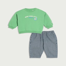 F&F Baby 2-Piece NYC Sweatshirt and Trousers Set in Green