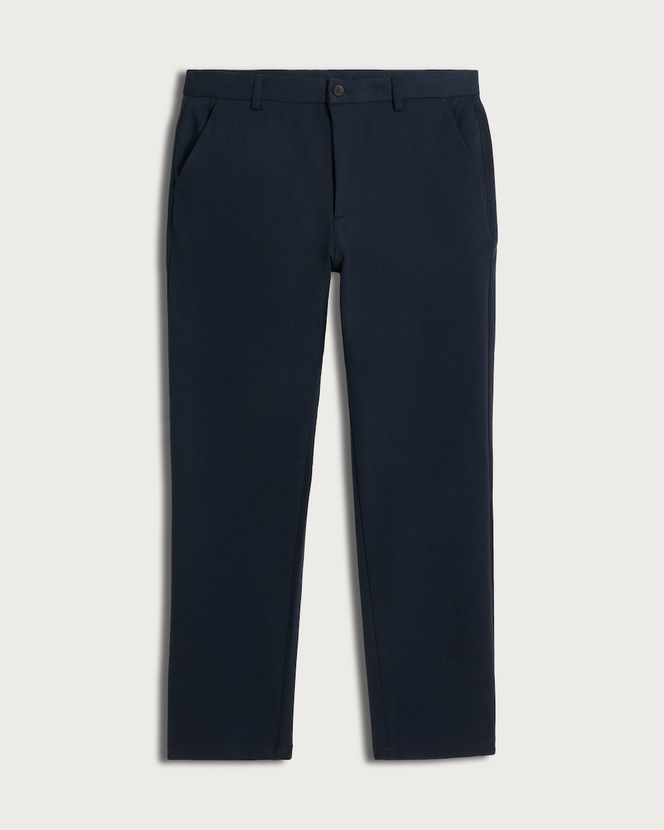 image 1 of F&F Textured Straight Leg Chino Trousers in Navy