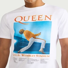 Queen Wembley Stadium Pure Cotton T-Shirt in White