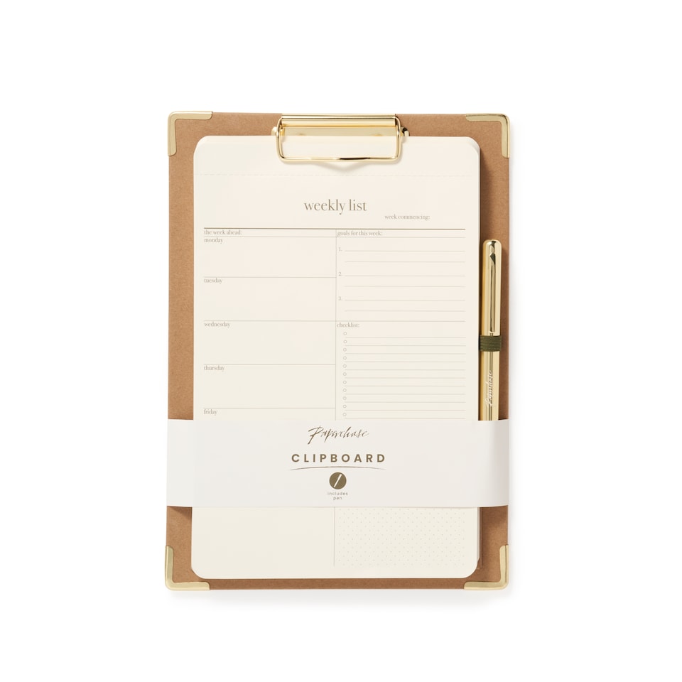 image 1 of Paperchase Full Bloom Clipboard & Weekly List pad